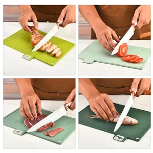 Multifunctionele 4-delige gesorteerde snijplank set voor keuken vlees en groenten.