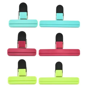 Silicone food bag sealing clips for snacks and tea, multi-color kitchen storage clips main