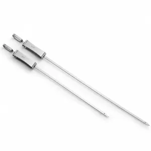 Thickened Stainless Steel Barbecue Skewers Metal BBQ Meat Sticks Outdoor Camping Grill Tool With Flat Handle