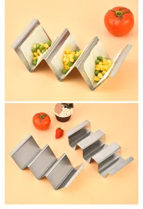 Stainless steel taco holder stand W shaped rack for Mexican food shells baking tool