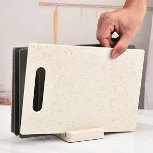 Plastic snijplankenset met houder, gekleurde snijplanken voor in de keuken van PP materiaal.