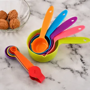Colorful measuring spoons set plastic baking cups set multi-functional kitchen tool 5pcs