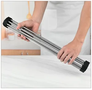 Escurridor de platos enrollable de acero inoxidable plegable organizador fregadero cocina