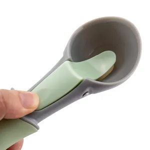 Plastic ice cream scoop with thumb press release mechanism kitchen tool main view display