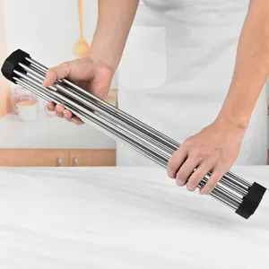 Escurridor de platos enrollable de acero inoxidable para fregadero cocina util
