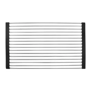 Escurridor de platos enrollable de acero inoxidable para fregadero, organizador de cocina plegable.