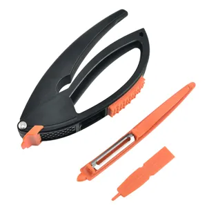 Plastic garlic press and peeler set kitchen gadget multi-functional household tool set