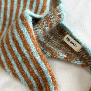Korean style striped knitted triangular scarf women autumn winter warm fashion bib shawl