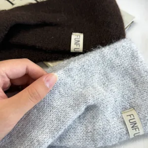 Knitted wide headband fuzzy hair hoop winter cozy plush hair accessory for women styling