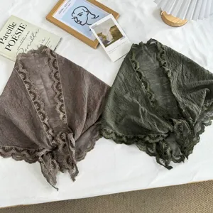 Koreanische Vintage-Spitze dreieckiges Tuch Schal Damen Herbst stilvoller Lagenrock Accessoire