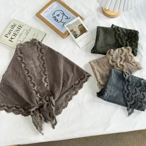 Koreanischer Stil Spitze Dreieck Schal Für Damen Vintage Plissee Taille Wickelrock Butt Flap Layering Zubehör Einfarbig Leichter Schal