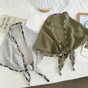 Verano vintage ahuecado bufanda triangular transpirable moda versátil pañuelo diadema