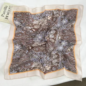 Japanese retro lightweight floral square scarf for women vintage autumn neck decorative accessory