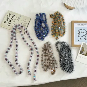 Vintage Pluche Lange Trui Ketting Voor Vrouwen Niche Ontwerp Gevlochten Kraal Kwastje Riem Multifunctionele Sieraden