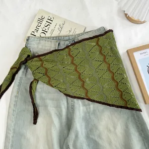 Koreanischer Stil Strick ausgehöhlt Dreieckstuch Mode Schal elegante bunte Wickel-Stola