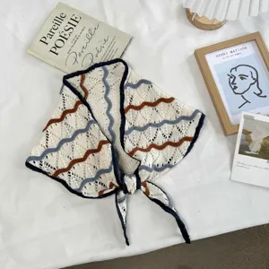 Koreanischer Stil gestricktes hohles Dreieckstuch Damen Sommer Herbst Mode Halstuch Schal