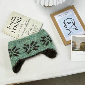 Schneeflocke Strick Ohrenwärmer Stirnband für Damen, kuschelige Winter Thermo Ohrenklappen.