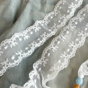 Dulce cinta de encaje blanco borde para vestido cinturón cintura decoración accesorios