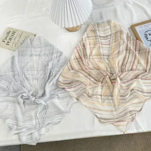 Sciarpa triangolare a righe donna sottile seta gonna a portafoglio accessorio vita scialle