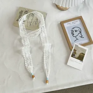 Dulce cuerda de encaje cintura mujer cinturón cinta colgante decoración tira larga sólida