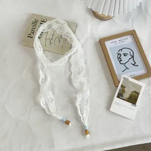 Dulce cinta de cintura de encaje blanco con colgantes de cuentas para mujeres vestidos jeans accesorio
