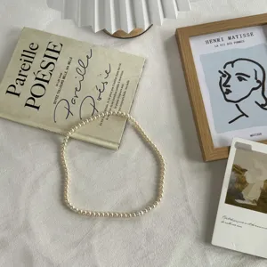 Collier de perles minimaliste élégant ras du cou style coréen bijou de mode accessoire