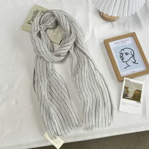 Écharpe en lin japonais de haute qualité longue douce pour femme protection solaire été