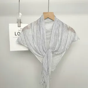 Donna sciarpa triangolare a righe semi-trasparente fascia in vita moda versatile