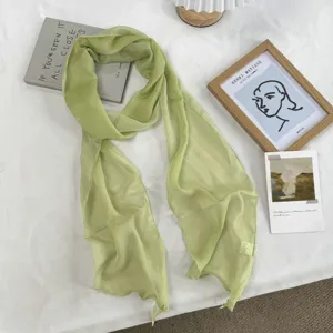 Foulard mousseline unie leger printemps ete echarpe de cou elegante chassole femme mode