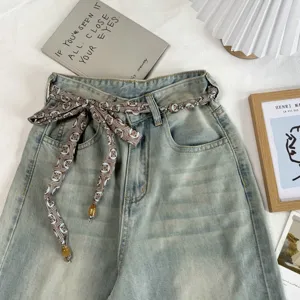 Retro floral beaded waist chain versatile decorative belt and hair accessory for women stylish.