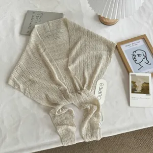 Lyocell linnen gebreide driehoekige sjaal omslagdoek vrouwen lente zomer ajour chic.