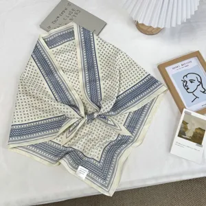 Retro geometrisch gedrucktes Dreiecktuch Kopftuch stilvoll vielseitig dekoratives Halstuch
