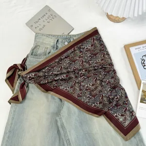Retro Paisleymuster Dreieckstuch dekorativer Rock Taillenband Mode Schal fuer Damen.