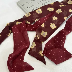 Bloemig lange lint sjaal elegante hals wrap vintage kunst stijl haarband voor vrouwen