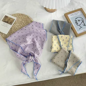 Vintage Polka Dot Dreieckstuch Für Damen Polyester Kariert Hals Deko Halstuch Vielseitig Leichtes Kopftuch Krawatte