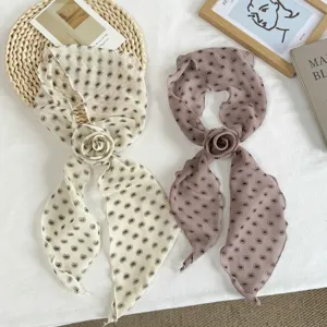 Elegante chiffon paisley lint sjaal met bloem, chique lente en zomer nek sjaal voor vrouwen.