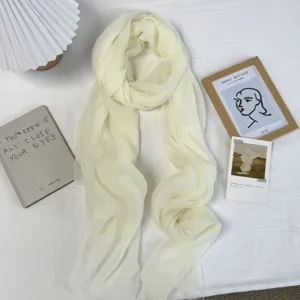 Écharpe fine en résille unie pour femme protection solaire élégante et châle léger d'été