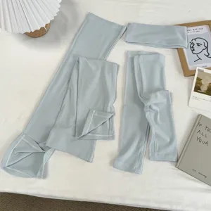 Lightweight soft sun protection solid color sleeve hairband leg warmer detail display.