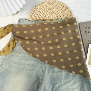Koreaanse retro geometrische driehoek sjaal stijlvolle haaraccessoire voor vrouwen.