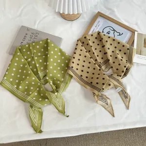 French vintage polka dot silk scarf women spring thin breathable stylish neck accessory