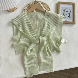 Beau châle d'été en tricot de soie glacée pour femmes haut cape respirant et léger