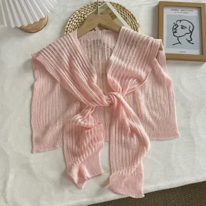 Été mince soie de glace tricoté petit châle femmes vêtements d'extérieur jupe climatisé
