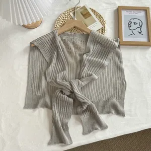 Ete mince glace soie tricote petit chale femmes vetements air conditionne chambre epaule