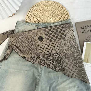 Retro bloemen print driehoek sjaal vrouwen lente mode halsdoek haarband decoratieve accessoire