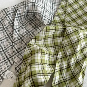 Cotone quadretti lungo sciarpa nastro capelli versatile stile coreano verde nero chic accessorio