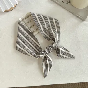 Sciarpa stretta a righe fascia retrò elegante foulard versatile accessorio donna