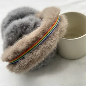 Plush winter earmuffs for women and students, fluffy cute ear warmers, cold-proof detail view.
