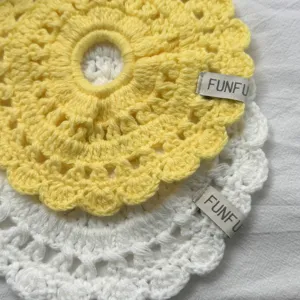 Ensemble chouchous de cheveux au crochet faits à la main, accessoires de coiffure en dentelle.