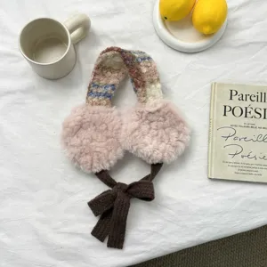 Süße flauschige Plüsch Ohrenschützer für Damen im Winter, warme Lammfell Ohrenwärmer.