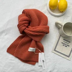 Écharpe d'hiver en tricot confortable pour femmes, couleur unie, chauffe-cou chaud et épais.